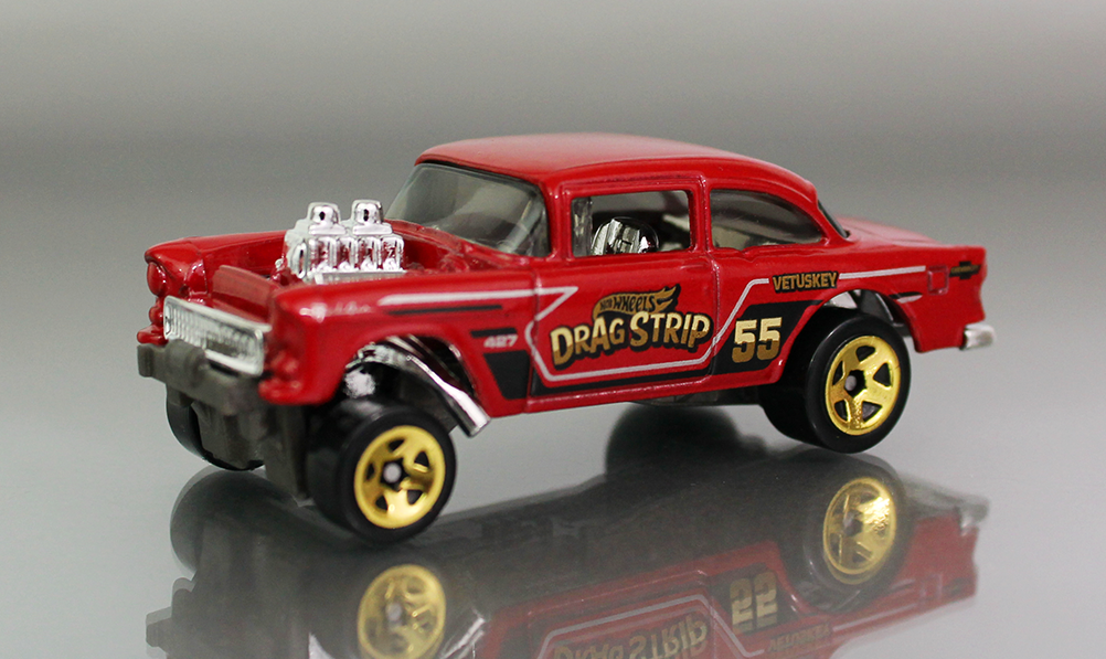 Car Meet 5-Pack: '55 CHEVY BEL AIR GASSER – ORANGE TRACK DIECAST